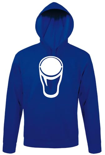 shirt84 1 pinte Glas – Verre à bière pour homme à capuche, Bleu roi, XXXXL