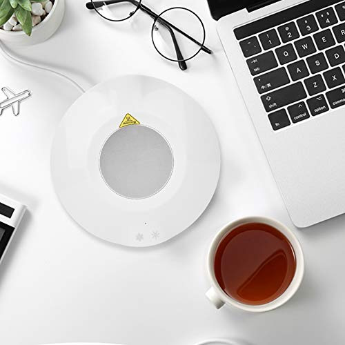 Usb Drink Cooler Bed Warmer Beer Heater Car Cup Holder and Cooling Coaster Dual Electric Chiller Smart Cold Plate Coffee Tabletslaptops Peripherals (White)