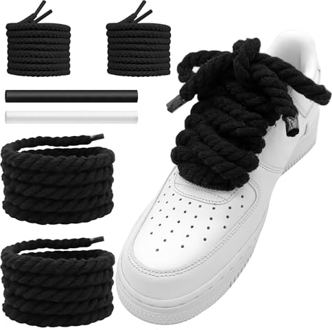 NDTEZUGT 10mm Cordones Gruesos para Air Force 1, Cordones Redondos de Algodón Grueso de Repuesto Torcidos