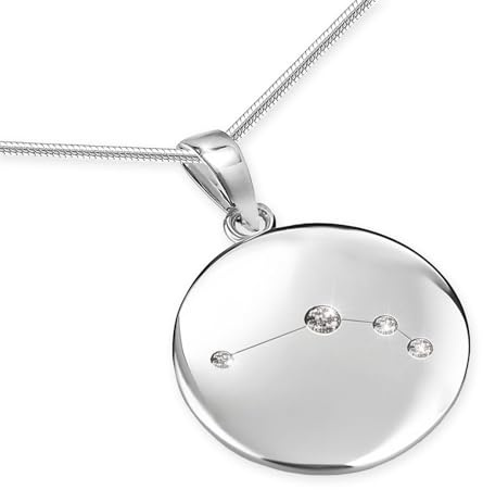 LillyMarie Sternzeichen Kette Silber 925 Personalisierte Halskette mit Anhänger Damen Geschenk für Frauen Weihnachten Geburtstag Valentinstag