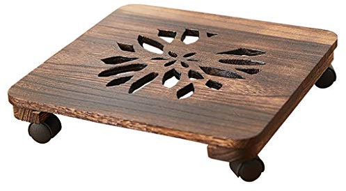 BGFYUSF Planta De Madera con Ruedas,Ruedas para Carrito De Jardinera para Interiores Y Exteriores Posavasos con Ruedas,Bandeja Móvil para Macetas,Paleta para Jardineras