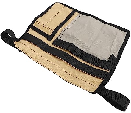 Gardening Tool Belt Bag, Multifunctional Oxford Cloth Garden Tool Waist Apron, Durable, Multiple Pockets, Wear-Resistant for (Khaki and Gray)