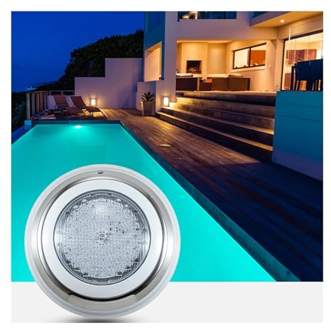 LGJEGD LED Teich Lichter Schwimmbad, 54w Wand montiert Licht IP68 Wasserdicht AC12V/24V Unterwasser-Landschaft Beleuchtung Bunt (Color:AC12V-RGB+Control,Size:50m Cord)
