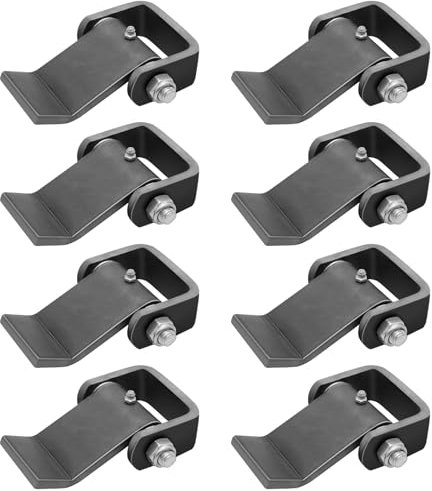 NAUTYKIKS Lot de 8 charnières de porte de remorque soudées sur acier robuste, charnière de porte de remorque soudable, charnière de portail de remorque, style sangle à feuille courte