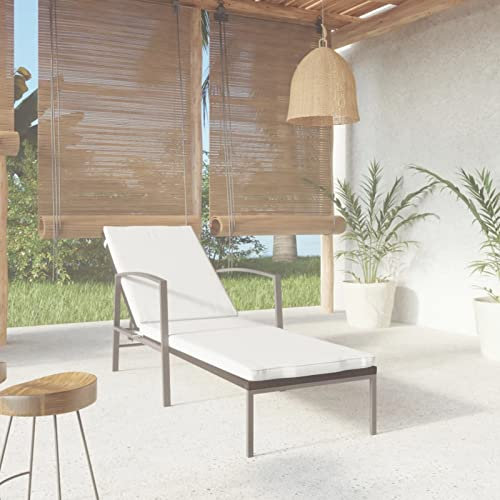 Sufrk Sonnenliege mit Auflage Poly Rattan Schwarz Relaxliege Outdoor Recliner - 317635