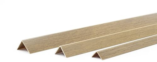 DQ-PP WINKELPROFIL – Größe: 15x15mm – Länge: 2m (1x 2m) – Farbe: Eiche – Material: PVC – Kunststoff Winkelleiste – Außenecke Kantenschutz Wand Eckprofil Kunststoffwinkel L-Profil