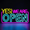 panthem Panneau néon LED ouvert, 41,9 x 22,9 cm à intensité variable, ultra lumineux ! We are Open Signs for Business, panneau lumineux USB 5 V pour fenêtre d'affaires, cafés, magasins, restaurants
