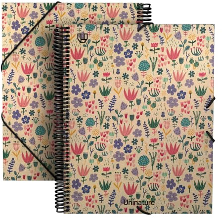 Unipapel - Mappe mit transparenten Hüllen mit Spiralbindung, A4, Maxiplás Uninature Design Holland, Deckel aus Karton und 100% recyceltem Kraftpapier, 40 Fächer, FSC-zertifiziert, perfekt für