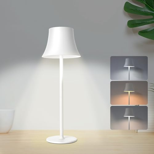 Lámparas de Mesita de Noche sin Cable, Lámparas LED Recargable con Batería 6000mAh, 3 tipos de iluminación, IP54, Puerto de Type-C, Lampara de Mesa LED Recargable para Dormitorio, Restaurante, Bar