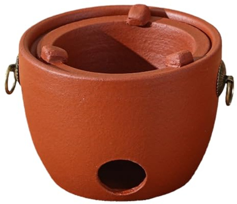Machtiging Petit Barbecue en Argile Et RéChaud,Gril en CéRamique Portable,Camping en Plein Air Barbecue PoêLe,PoêLe à Charbon d'argile en Argile Rouge,Mini Barbecue en Poterie