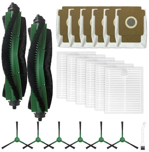 Zilimontt Kit de sacs à poussière pour aspirateur Roomba Vac 2 Q0520 pour aspirateur robot aspirateur 2 Essential Robot Aspirateur et balai à franges pour Combo