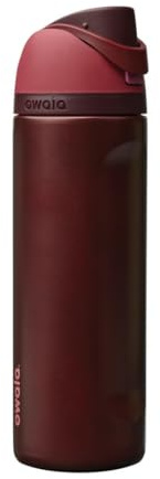 Owala FreeSip Insulated Stainless Steel Water Bottle with Straw, BPA-Free Sports Water Bottle, Great for Travel, 24 Oz, Black Cherry