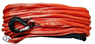 Cuerda de Remolque, Línea de cabrestante sintético de cuerda UHMWPE de 14 mm x 40 m, cuerda de cable de línea de cabrestante sintético for recuperación 4x4/ATV/UTV/SUV/Offroad(Oranje)