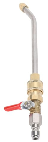 Bnineteenteam de Nettoyage de Gouttière pour Nettoyeur à Pression à Connexion Rapide, avec Robinet à Bille, pour Nettoyer les Gouttières Métalliques des Véhicules (30°)