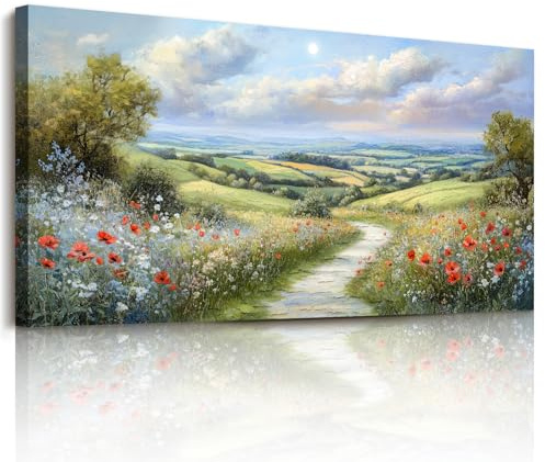JHHUAMO Modern Large Canvas Wall Art Landscape Bedroom Living Room 24x48 in | Countryside Scenery Picture, HD Printing, Exquisite Craftsmanship, Easy to Hang, Versatile Application