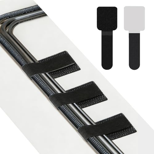 50 PCS Cable Management Under Desk, Cable Tidy, Adjustable Hook and Loop Cable Ties, Reusable Cord Holder,Wire Organizer for TV PC Laptop Ethernet Desktop Cable Hider(Black)
