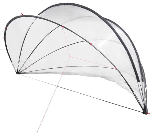 vidaXL Pool-Dome Transparent 472 x 460 x 229 cm PVC, Garten und Terrasse, modernes Outdoor-Dom, UV-Schutzverdecke, Faltbare Poolabdeckung, Wasser für Sommerpools