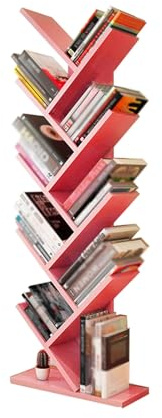 Libreria a Forma di Albero a 9 Livelli, Scaffale for Libri da, Libreria Stretta, Adatta for Soggiorno e Studio(Color 1)
