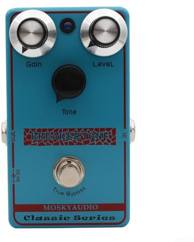 Overdrive Effektpedal mit Reverb & Delay, True Bypass für E-Gitarre, kompaktes Metall-Multieffektpedal (11,5 x 6,5 x 5,5 cm)(B)