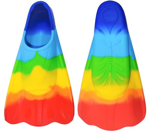 Schwimmflossen Kinder, 100% Silikon Kurze Flossen Kinder, Taucherflossen und Kurzflossen zum Schnorcheln für Freiwassertraining, Schnorcheln, Training