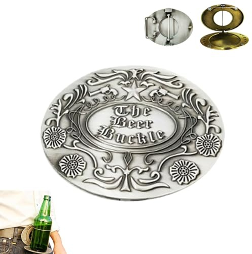 YBOEG Bierhalter Gürtelschnalle Herren Damen, Freihändiger Bierhalter für den Gürtel, Creative Beer Buckle, Flaschenschnalle für Flaschen und Dosengetränke