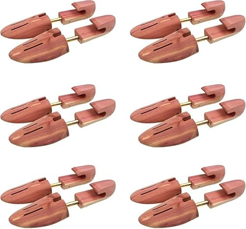 DEPABABA Cedar Shoe Trees with Single Tube, Wooden Shoe Tree for Men, 7–14 Size Red Cedar Accessories for Sneakers, Boots - 6 PKS (Large(Fit Shoe Sizes 10.5-11.5))