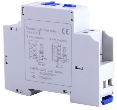 DEWIN Temporizzatore Luci Scale,AC 220-240V Interruttore Luce Scale,Interruttore Timer,Temporizzatore 220V Temporizzatore Interruttore a Tempo per L'illuminazione di Corridoi