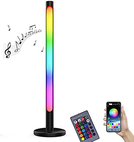LED Tischlampe mit Kabel und Stecker Dimmbar mit Fernbedienung APP Nachttischlampe RGB Farbwechsel Musiksynchronisation Stimmungslicht für Spielzimmer Wohnzimmer Schlafzimmer Schreibtischlampe,1pack