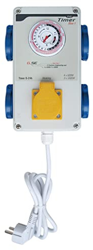 G-Systems Engineering Timer Box I 4 x 600 W + Heating 13 A 24 h Timer | 4 luci | Hydroponics Grow Lighting