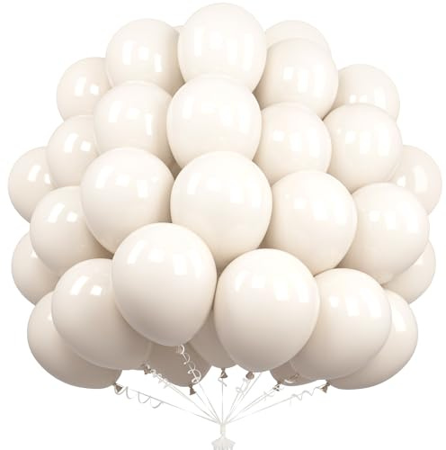 Unisun Globos Blancos Arena, 50 Piezas 12 Pulgadas - Decoraciones para Fiesta, Cumpleaños, Boda y Más