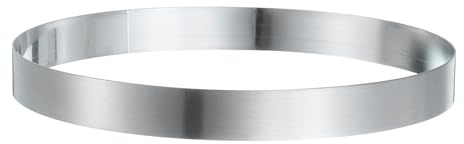 HARFINGTON Round Cake Ring 7.09 x 1 Inch Seamless Stainless Steel Pastry Mousse Dessert Ring Mirror Coating for Baking Cooking English Muffins Crumpet Making Tool
