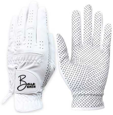 BAROBIRDIE White X-Small Golf Gloves Worn on Left Hand 2 Pack Lightweight Silicone Non-Slip Extra Grip All Weather for Women Girls Ladies Sports Tennis