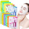 12 Pezzi Maschere Viso in Tessuto, Skincare Maschera Idratante e Lenitiva, Face Mask per Donne, Maschera Acido Ialuronico Viso, Maschere-Bellezza, Aumentare lucentezza e Umidità