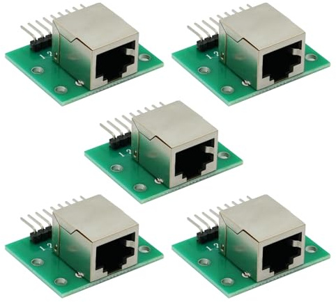 AYWHP 5 PCS RJ45 Stecker Breakout Board 8 pin Headers Netzwerk Port horizontale Adapter mit PCB Platine (Horizontale Buchse)