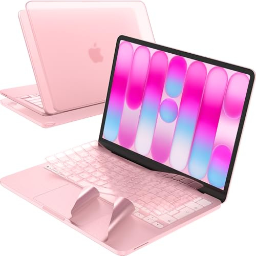 EooCoo para Funda MacBook Neo 2026 A3404（Chip A18 Pro） 3-in-1-Set,Rosa Mate | Compatible con MacBook Neo 13,Carcasa Protectora de Plástico Rígido,con Teclado, Apoyamuñecas y Protector Trackpad