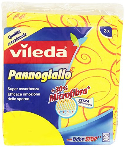 Vileda - Pannogiallo, Panno Super Assorbenza, Efficace Rimozione dello Sporco, 3 pezzi - [confezione da 4]