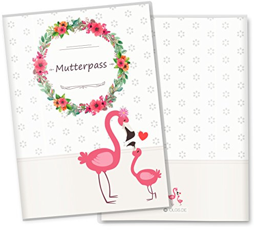 OLGS Mutterpasshülle Mommy Love Daisy | Stylische Schutzhülle Geschenkidee - 3-teilige Hülle für den deutschen Mutterpass ohne Personalisierung, Flamingo