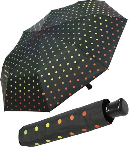 happy rain fickparaply stabilt med automatiskt tryck, Regnbågeprickar, 96 cm