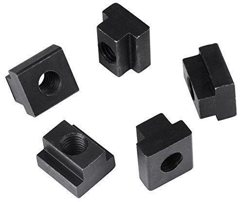 Confezione 5 pezzi di dadi M12 con scanalatura a T Inserti in metallo con finitura a ossido nero nelle tabelle delle macchine utensili per profilo in alluminio