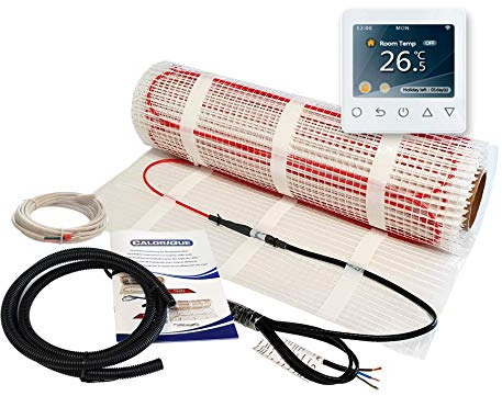 CALORIQUE – Tappetino riscaldante elettrico – 150W/m² – 3,5m² con termostato WiFi – letto sottile, riscaldamento a pavimento elettrico a risparmio energetico – tecnologia Twin [A +++]