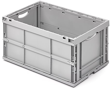 1a-TopStore Stabile Profi-Klappbox Faltbox, 60x40x32 cm (lxbxh) mit ergonomischen Griffen, klappbar u. stapelbar, Industriequalität aus DE, langlebig, 100% recylebar, 65 Liter, 35 kg
