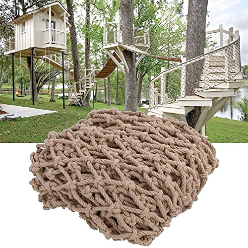 TGHY Kinder Baumhaus Sicherheitsnetz DIY Baumhaus Absturzsicherungsnetz Robustes Hanf Kletternetz Kinderspielhaus Zaun Schienennetz 12mm Dickes Hinterhofnetz Outdoor-Ausrüstung,2 * 2m(6.6 * 6.6ft)