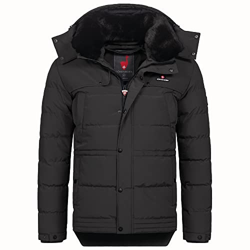 Höhenhorn Adamelo Herren Winter Jacke Quilted Steppjacke Gefüttert Winterjacke mit Abnehmbarem Kunstfellkragen