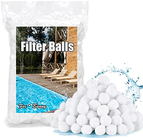 Fox·Bunny Filterbälle Pool 700g,Filterballs für Sandfilteranlagen, Kann 25 kg Filtersand Ersetzen für Pool, Schwimmbad, Filterpumpe, Aquarium (Inkl. gratis Wäschenetz)