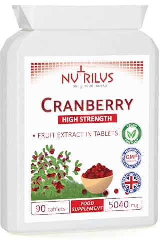 Nutrilus Cranberry Extract 90 Tablets 5040mg - High Strength - One Daily - UTI Prevention - Urinary Tract, Bladder Support