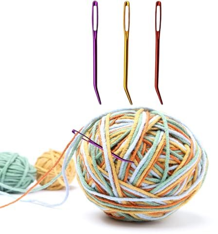 Agujas de lana para coser tejer, 3 agujas de hilo, agujas de tapicería, agujas de coser para lana, ojo grande, para ganchillo, aguja de macramé, para manualidades