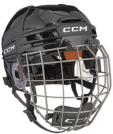 CCM Tacks 720 Eishockeyhelm mit Käfig Visier, Senior (Schwarz, L)