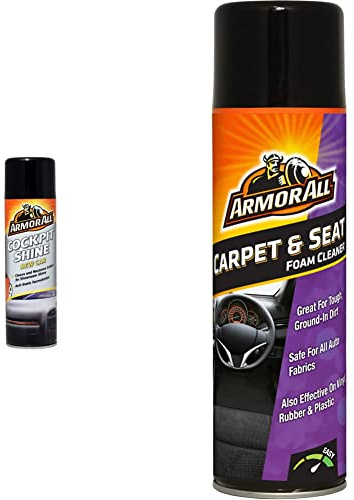 Armor All AA83500ML Cockpit Shine New Car 500 ml, Orange & GAA38500EN Carpet & Seat Foaming Cleaner 500 ml