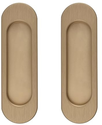MOROBOR poignée de porte coulissante ovale auto - adhésive, 2 pièces poignée encastrée cachée en aluminium pour portes coulissantes, armoires, armoires, tiroirs (bronze doré, 100mm)