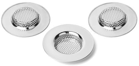 Qinglele Filtro di scarico, scolapasta per lavello della cucina, scolapasta in acciaio inox, impedisce l'intasamento, diametro esterno 2.75 pollici/7CM 3 pezzi (piccolo)